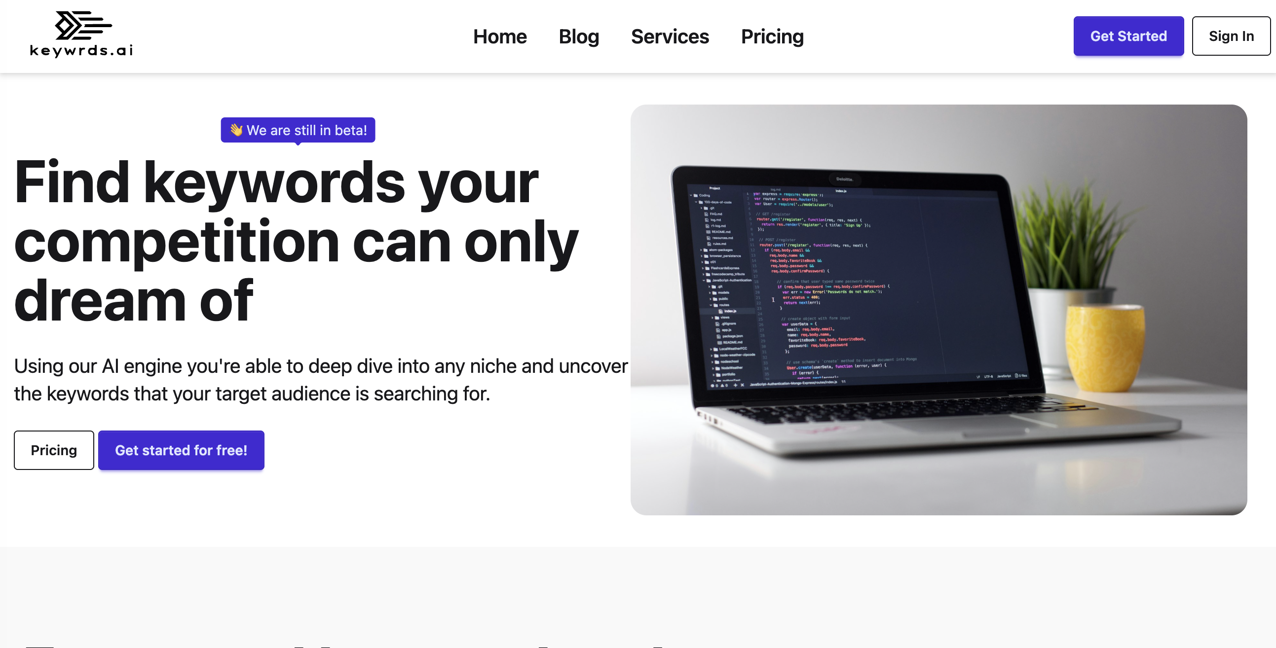 Keywrds.ai dashboard preview